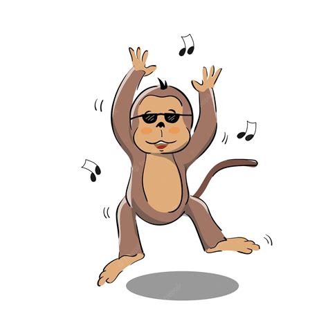 Premium Vector | Funny dancing monkey handdrawn