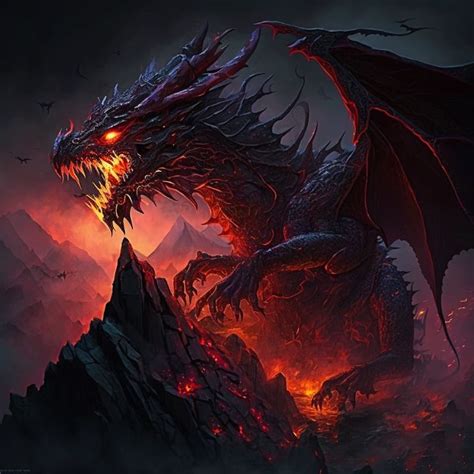 Lava Fire Dragon Fantasy Art Prints - Art Print Gallery - Digital Art ...