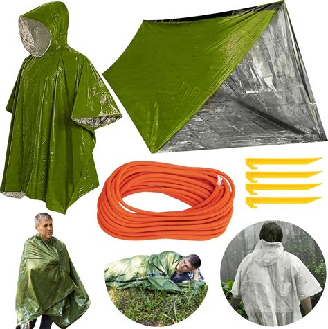 Amazon.com : 10 Piece Emergency Survival Shelter Kit - 1 Emergency Tent, 1 Emergency Sleeping ...