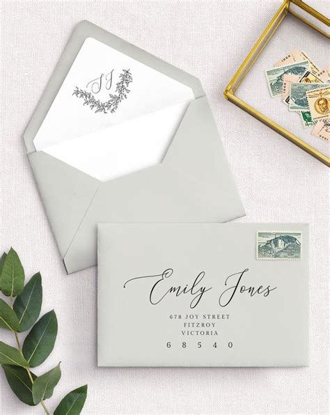 Wedding Envelope Address Template and Liner A7 Euro Flap | Etsy in 2020 ...