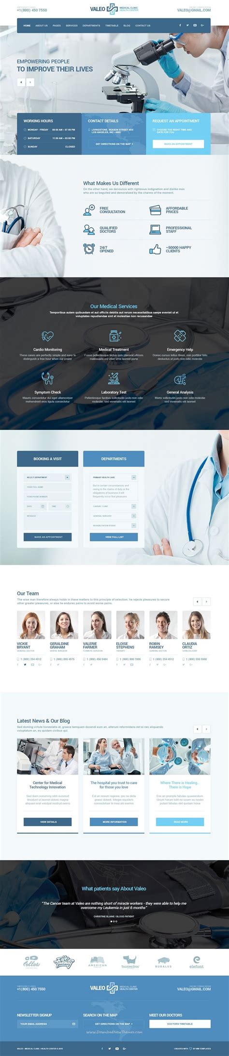 Valeo - health clinic & hospital PSD template | Medical website design ...