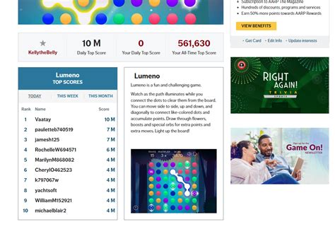 Achieve a 7-Figure Score in Lumeno - AARP Online Community