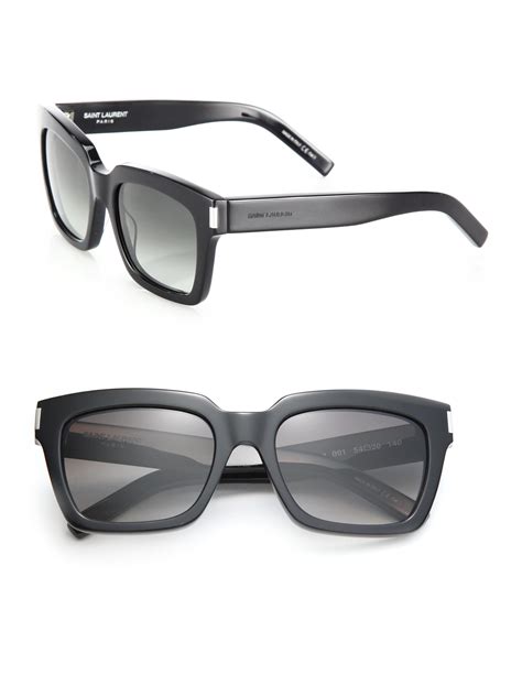 Saint laurent Bold 1 Thick Square Sunglasses in Black | Lyst