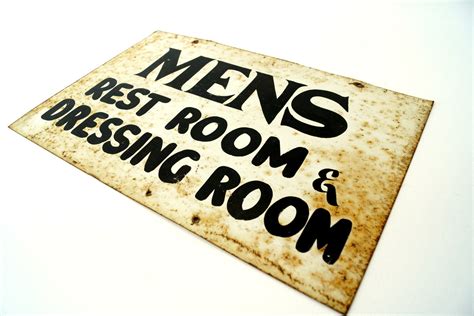 Vintage "Mens Rest Room & Dressing Room" Metal Sign (c .1960s ...