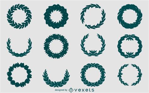 Christmas Wreath Silhouette Set Vector Download