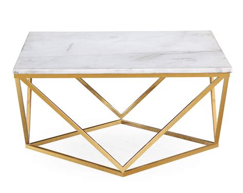 Leopold White Marble Cocktail Table - TOV Furniture | Marble cocktail table, Gold coffee table ...