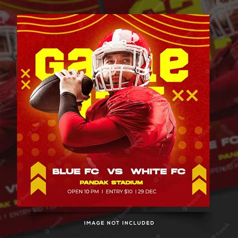 Premium PSD | Game day american football social media banner