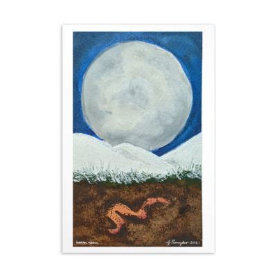 The Pink Moon Original Watercolor Print — for the April Full Moon - Owls&Indigo