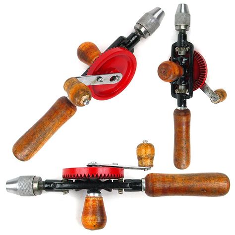 Trademark Tools Antique-like Manual Hand Drill - uses 1/4 bits - Gear Driven