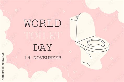 World Toilet Day. Banner with a white toilet bowl on a pink background ...