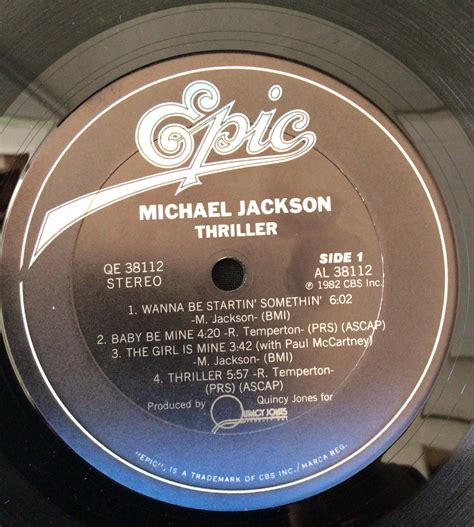 Vintage Aufnahme Michael Jackson Thriller Vinyl | Etsy