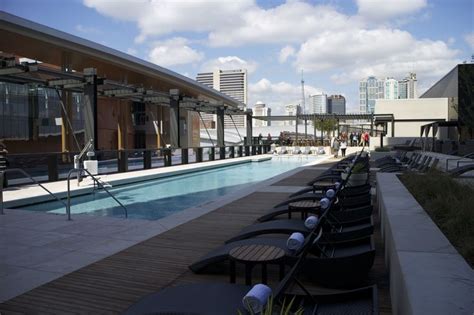 The four-star Omni Nashville Hotel boasts the city's only rooftop pool - check out these views ...