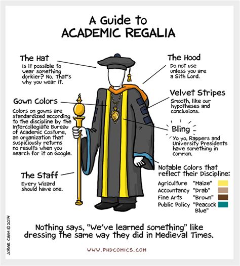 PHD Comics: A Guide to Academic Regalia | Phd comics, Phd humor, Academic regalia