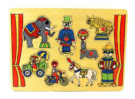 Wooden Circus Puzzle | Wooden, Vintage toys, Etsy
