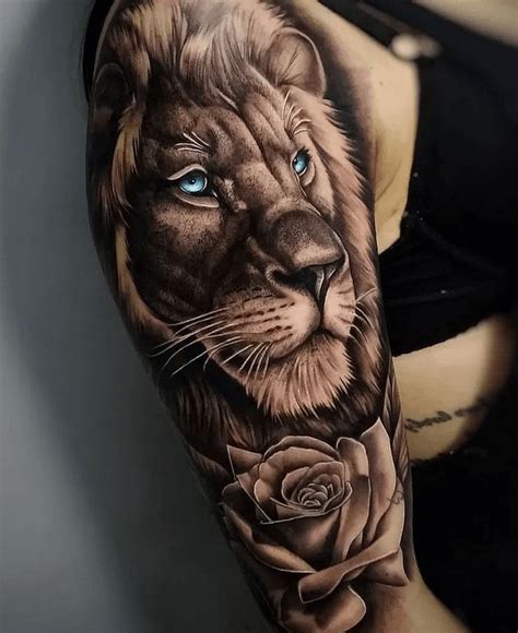 12+ Best Lion Tattoo Ideas - Lions With Blue Eyes | PetPress | 3d dövme ...