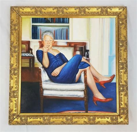 Sold at Auction: An oil painting of Bill Clinton.