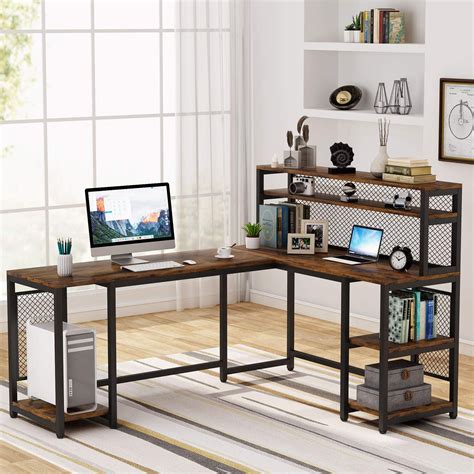Tribesigns L Shaped Computer Desk With Storage Shelves Modern 67 Inch | Images and Photos finder