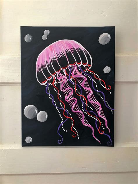 Pink jellyfish painting Umbrella Jellyfish, Lion's Mane Jellyfish ...