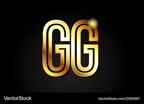 Gold alphabet letter gg g g logo combination icon Vector Image