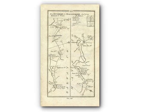 1778 Taylor & Skinner Antique Ireland Road Map 213/214 Dunmore ...