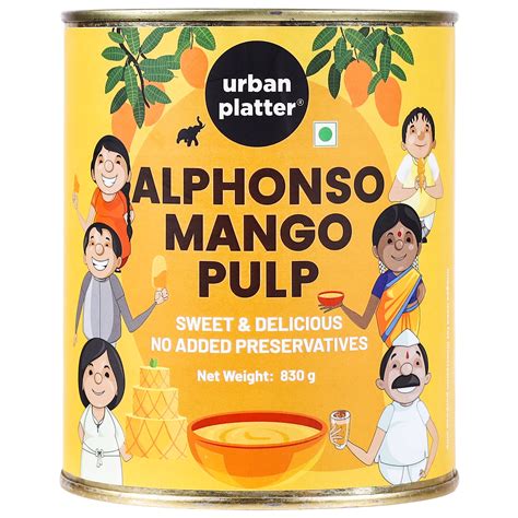 Urban Platter Alphonso Mango Pulp, 830g (Add to flavour lassi, baked ...