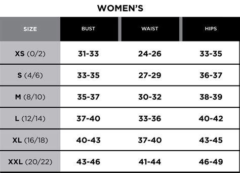 w for women size chart - Althea Leavitt