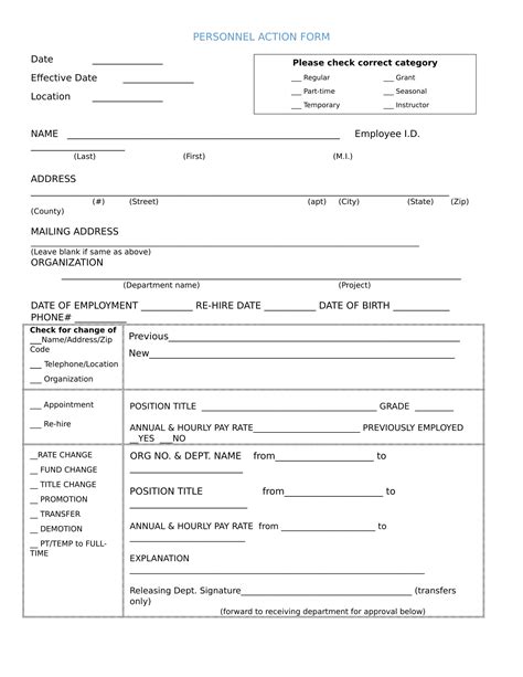 FREE 28+ Personnel Action Forms in MS Word | PDF | Excel