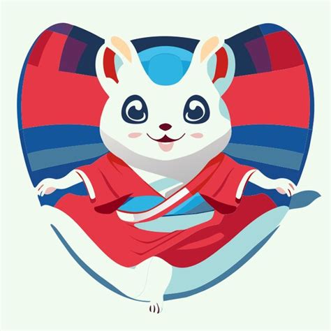 Premium Vector | Flying squirrel in a kimono