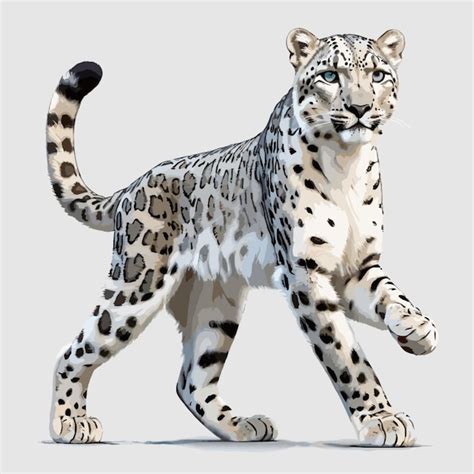 Premium Vector | Snow leopard vector