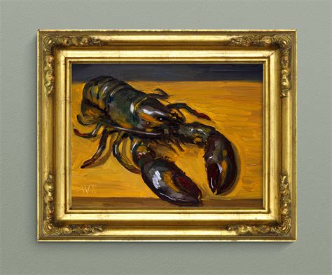 Realistic lobster oil painting demo video by Aleksey Vaynshteyn