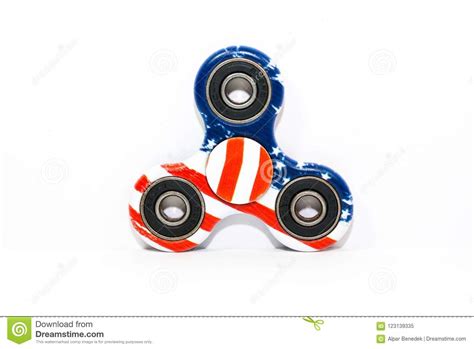 United States Flag Design on Fidget Spinner Game on White Background ...