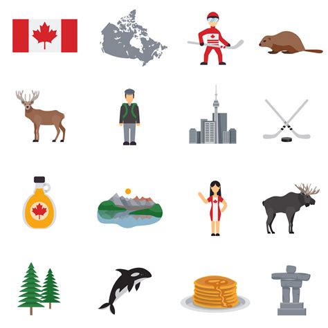 Canada Flat Icons Set 472671 Vector Art at Vecteezy