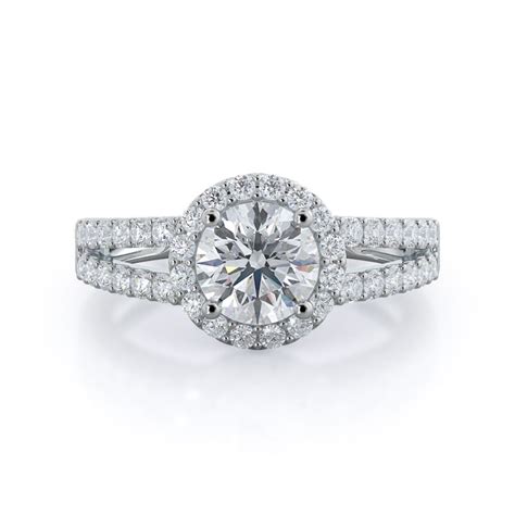 Split Shank Halo Engagement Ring – With Clarity