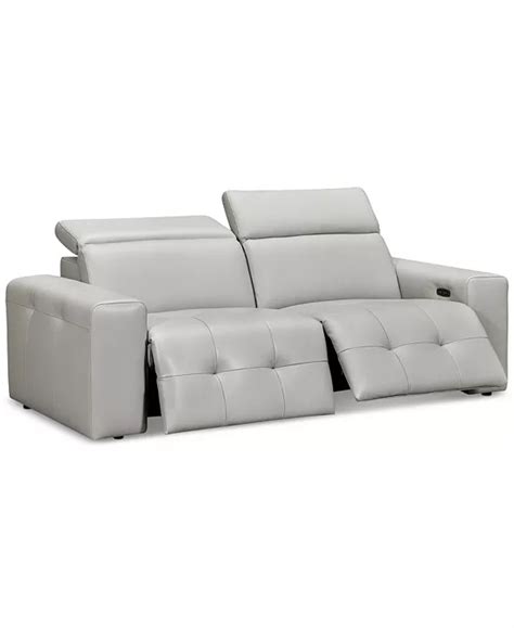 Furniture CLOSEOUT! Haigan 2-Pc. Leather Sectional Sofa with 2 Power Recliners, Created for Macy ...