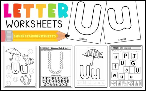 Letter U Worksheets - Superstar Worksheets