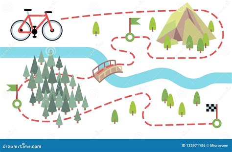 Situación Frugal detergente bicycle route map retrasar madera gráfico