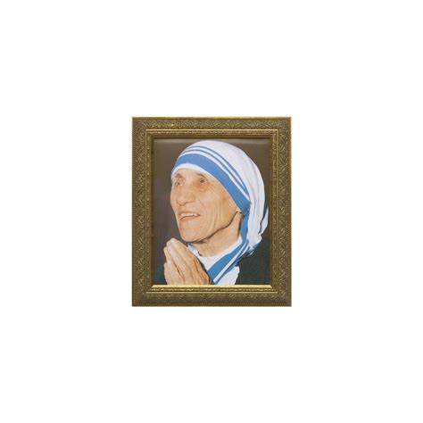 Mother Teresa Praying w/ Gold Frame (8x10) | The Catholic Company®