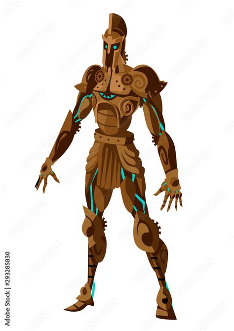 greek mythology talos giant bronze automate man Stock Vector | Adobe Stock