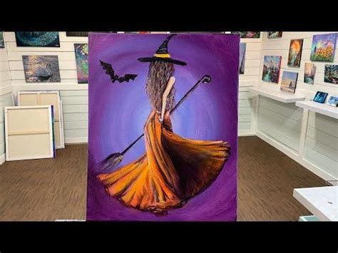 How To Paint A PRETTY WITCH 🧙‍♀️ acrylic step by step painting tutorial - YouTube | Halloween ...