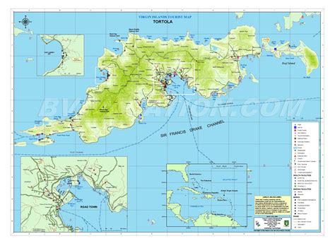 Tortola British Islands Tourist Map - Tortola • mappery