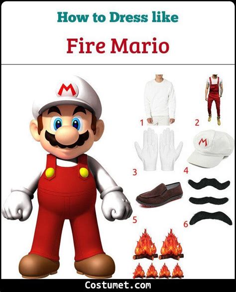 Fire Mario (Super Mario) Costume for Cosplay & Halloween | Mario ...