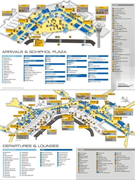 Schiphol airport map - Ams schiphol airport map (Netherlands)