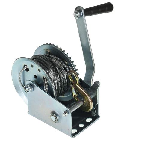 Hand Winch Crank Gear Winch With Wire Rope Heavy Duty For Trailer, Boat ...