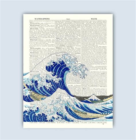 The Great Wave Wave Print Hokusai Art Tsunami Wave Beach - Etsy