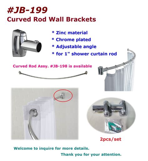 Shower Curtain Curved Rod Wall Bracket