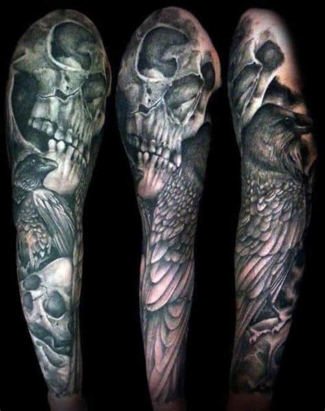 50 Skull Sleeve Tattoos For Men - Masculine Design Ideas