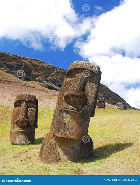 Rano Raraku moai stock photo. Image of america, religion - 12246640