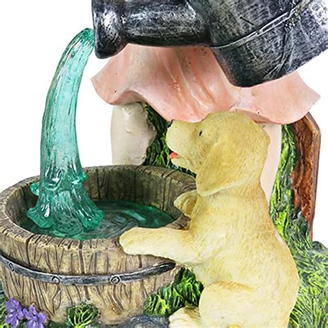 Exhart Solar Girl Pouring Water Garden Statue - Hand-Painted Resin Statue - Weather Resistant ...