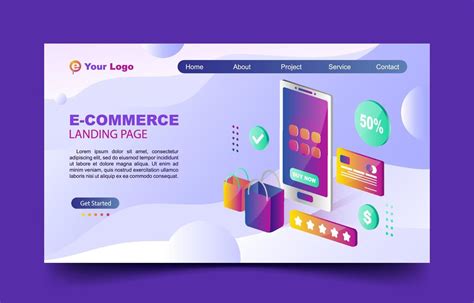 E-Commerce Landing Page Design 19487290 Vector Art at Vecteezy