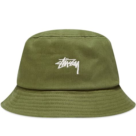 Stussy Stock Bucket Hat Olive | END.